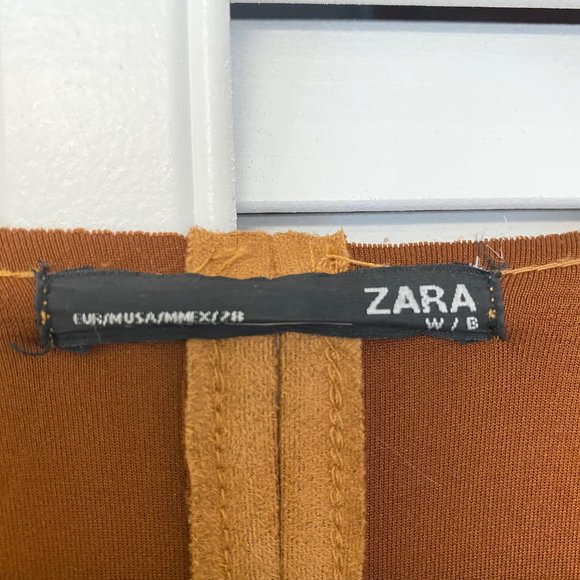 Zara Brown Faux Suede Fur Long Coat / Shacket NWOT - Picture 4 of 6